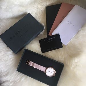 NYC Rosefield Watch in rose gold and baby pink